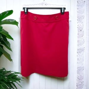 Ann Taylor Red Button A-Line Skirt Size 4